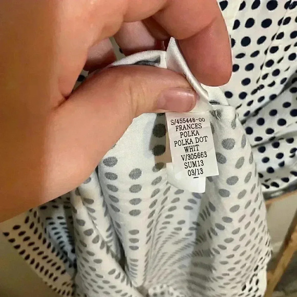 Gap Frances polka dot dress size small white/navy blue - Picture 7 of 10